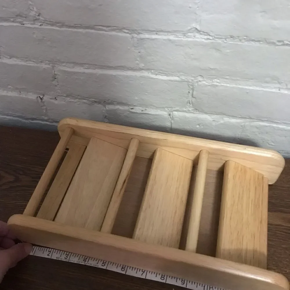 Three-slot Light Oak Mail Holder
